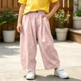 thumbnail image 4 of VBEWZET Kids Wide Leg Casual Pants, Elastic Waist Loose Fit Trousers with Pockets, Lightweight Air-Condition Pants for Boys & Girls Pink 3-4 Years, 4 of 6