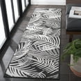 thumbnail image 3 of SAFAVIEH Beach House Kaeden Botanical Indoor/Outdoor Runner Rug, Charcoal/Ivory, 2'2" x 6', 3 of 16