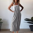 thumbnail image 2 of Ashirexll Robes d'Été pour Femmes, Robes Décontractées pour Femmes, Robe Décontractée Ample Sans Manches à Rayures Unies Col Rond, 2 of 6