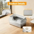 thumbnail image 5 of Ataucjin Extra Large Enclosed Stainless Steel Cat Litter Box, Metal Litter Pan for Big Cats, High Wall Sides & Non-Stick Bottom, Anti-Leakage & Odor-Resistant, Easy to Clean for All Cats, 5 of 5