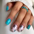 thumbnail image 1 of 24Pcs Press On Acrylic Nail Tips With Flower Design Brown Full Cover False Nails For Manicure, 1 of 10