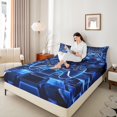 thumbnail image 4 of Castle Fairy Teens Boys Girls Video Game Twin Sheet Sets 3pcs,Futuristic Cubes Twin Fitted Sheet Microfiber,Abstract Gamepads Breathable Flat Sheet,Luxury Bedroom Decor, 4 of 7
