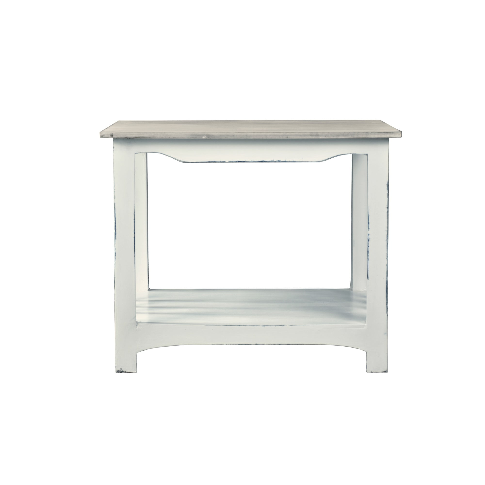 Sunset Trading Cottage End Table Distressed White And Gray Walmartcom Walmartcom