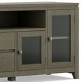 thumbnail image 5 of Cosmopolitan 72 inch Wide Solid Wood TV Stand in Farmhouse Grey For TVs up to 80 inches, 5 of 13