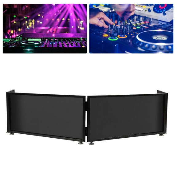 SHZICMY DJ Event Facade Booth Foldable Cover Screen with Foot Pad Black & White 67x20x15.7''