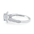 thumbnail image 4 of Cushion Cut Lab Created Moissanite Diamond Vintage Floral Design Engagement Wedding Ring In 14K White Gold Over Sterling Silver(VVS1/G-H,1 Cttw)-10, 4 of 7