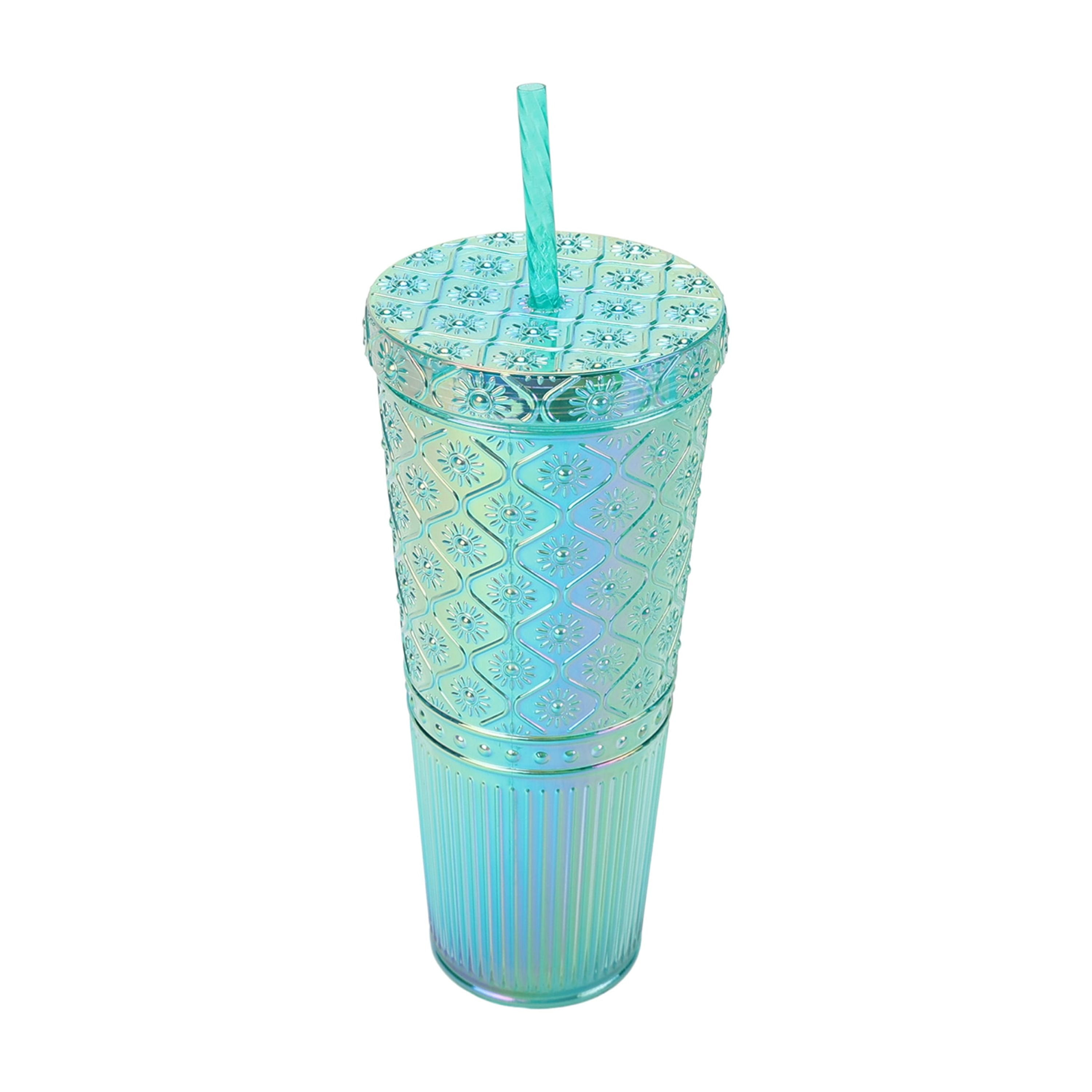 Mainstays 26 oz Sun Ray Textured Tumbler, Green