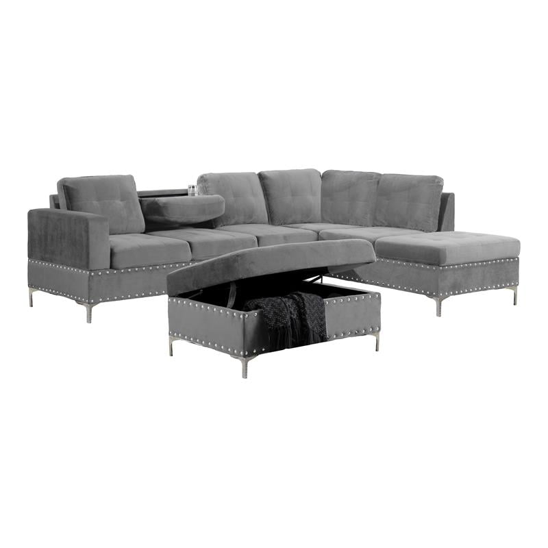 Esprit Fabric Chaise Sofa Bed With Storage Matttroy