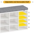 thumbnail image 6 of Garvee Shoe Storage Bench, Small Shoe Entryway Bench with Seating Cushion and Adjustable Shelves, Freestanding Shoe Rack Organizer for Entryway Hallway Living Room Bedroom (White, 41 Inches), 6 of 7