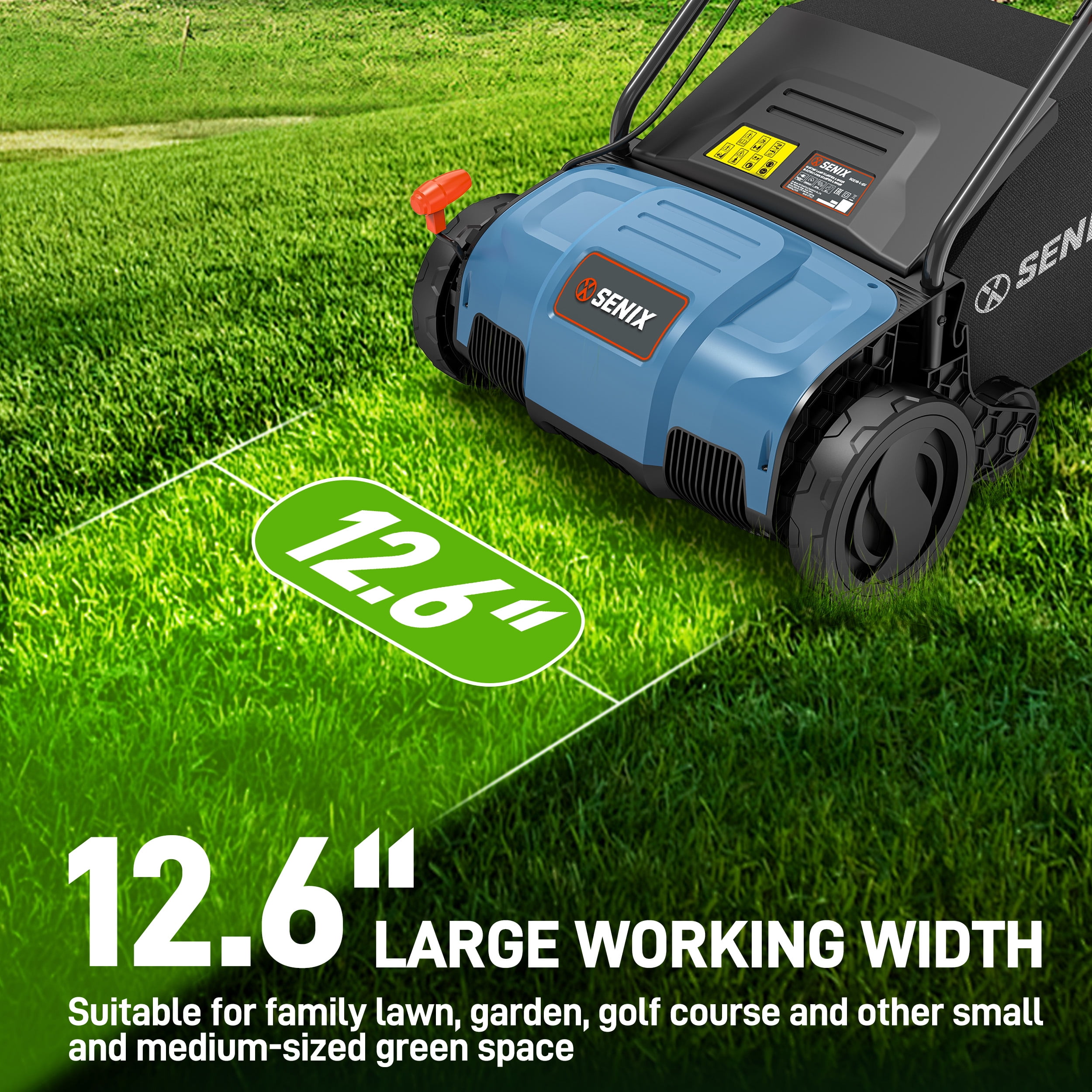 SENIX 12 Amp 12.6-Inch Corded Electric Lawn Scarifier and