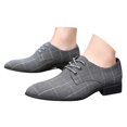thumbnail image 2 of IUJSOY Mens Classic Dress Oxfords Modern Formal Lace up Shoes Pointed Toe Gray 8, 2 of 7