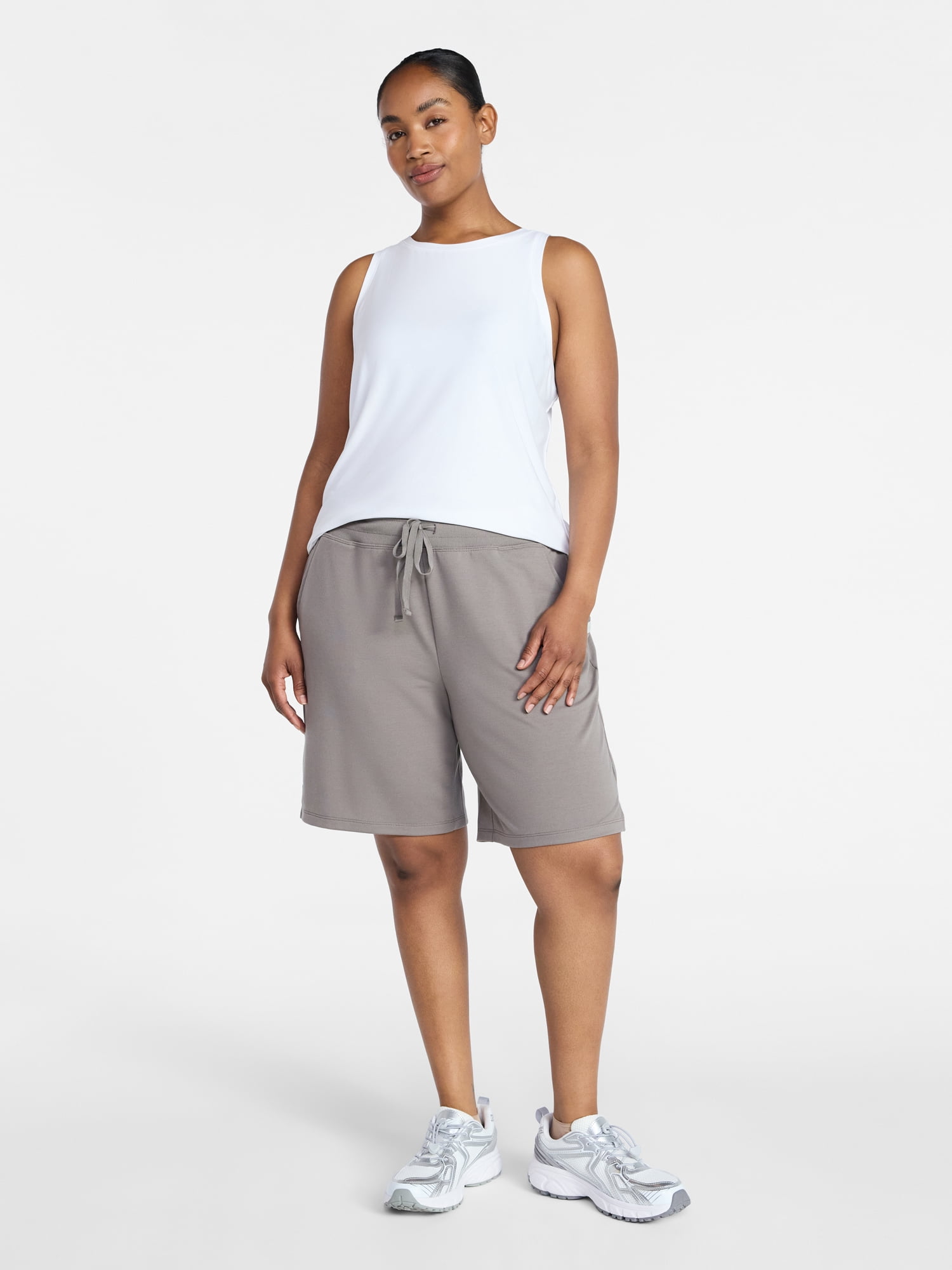 Athletic Works Women's and Women's Plus French Terry Bermuda Shorts, Sizes XS-4X