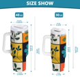 thumbnail image 6 of Yayeee 40oz Stainless Steel Tumbler with Straw and Handle Double-Wall Insulated Travel Water Bottle, Floral Patterns, 6 of 8