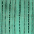thumbnail image 1 of Ahgly Company Indoor Square Southwestern Turquoise Blue Country Area Rugs, 3' Square, 1 of 4