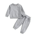 thumbnail image 2 of KYAIGUO Infant Baby Girls Boys Sweatshirt Set 0M-3Y Casual Tracksuit Sweatsuit Outfit 2PCS Toddler Autumn Crewneck Long Sleeve Sweatshirt+pants Outfit, 2 of 9