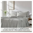 thumbnail image 5 of KriKac Extra Deep Pocket Queen Sheets Set, 6-Piece Ultra-Soft Microfiber Bed Sheets with 21" Deep Fitted Sheet Queen, Oversize Flat Sheet, 4 Queen Pillowcases, Steel Grey, 5 of 9