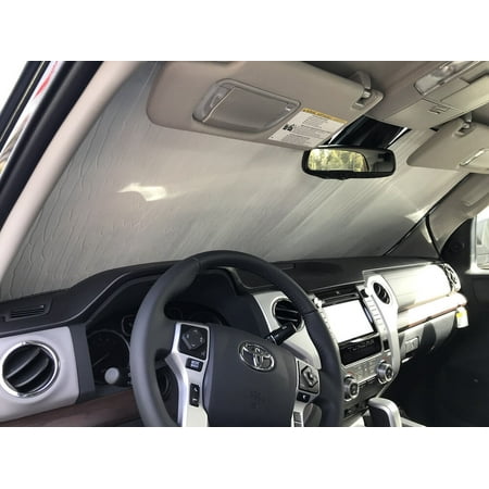 The Original Windshield Sun Shade, Custom-Fit for Toyota Tundra Truck (Extended Cab) 2018, 2019, Silver