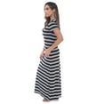 thumbnail image 2 of Just Love Womens Stripe Maxi Dress Knit Jersey T-Shirt Dress for Women (Heather Grey Black Stripe, Medium), 2 of 3