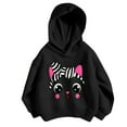 thumbnail image 2 of SGFCWSX Fleece Hoodies for Girls Fashion Print Sweatshirt Kids Thermal Sweatshirts Black Size 8 Years, 2 of 3