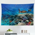 thumbnail image 1 of Fish Tapestry, Underwater Sea World Scene Goldfish Starfish and Jellyfish Depth Diving Concept, Fabric Wall Hanging Decor for Bedroom Living Room Dorm, 2 Sizes, Turquoise, by Ambesonne, 1 of 1