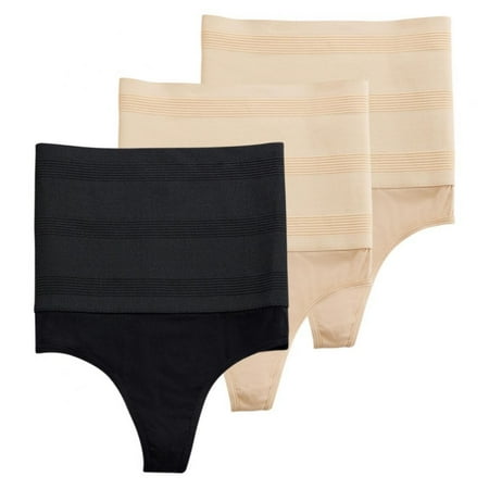 

Baywell 3PCS Womens Shapewear Tummy Control Thong Panties Underwear High Waisted C-Section Recovery Slimming Shaper Briefs 3PCS 92.4-99LBS(Weight)
