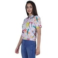 thumbnail image 6 of Moomaya Printed Short Top For Women Summer Casual Zip Collar Tee T-Shirts, 6 of 8