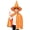 Orange, variant on Red Golden Star Wizard Witch Cape Set For Halloween Cosplay Costume, 2 Piece Halloween Masquerade Dress Up Costume Outfit With Matching Pointed Hat