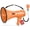 Orange, variant on Lightweight and Portable Bullhorn Megaphone, Aux (3.5mm) Input for MP3/Music, Automatic Siren, 20-Watt, MIC/TALK (Black)