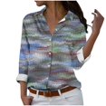 thumbnail image 2 of Aloohaidyvio Button Down Shirts for Women,Fall Button Down Shirts for Women 2024 Long Sleeve V neck Work Blouses Casual Loose Fit Dressy Tops, 2 of 5