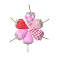 thumbnail image 3 of Adornos de frutas de tela, figuritas de fresas, decoración de bandeja para el hogar, decoración de escritorio en miniatura, 6 piezas, 3 of 9