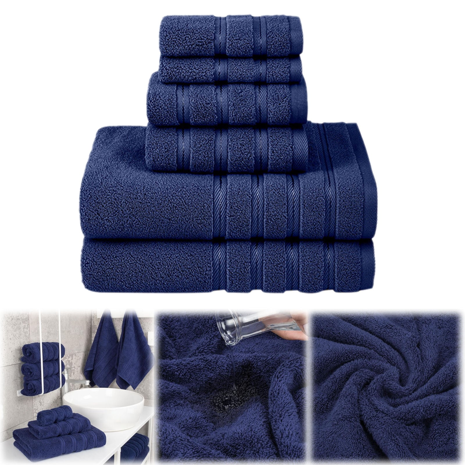 OLESTER Microfiber Bath Towel Set 2 Pack - 35x70 Inch Oversized Grey Towels, Super Absorbent & Quick Dry - View #7