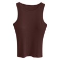 thumbnail image 5 of uvwlwu Women's Ribbed Racerback Tank Top Crewneck Slim-Fit Sleeveless Casual Layering Shirt,XL, 5 of 5