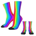thumbnail image 2 of Striped Socks Colorful Print Leisure Stockings Ladies Quality Skateboard Socks Autumn Des, 2 of 7