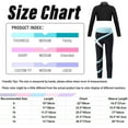 thumbnail image 7 of Yeahdor Kids Girls Long Sleeve Crop Top with Color Block Leggings Active Set Skating Workout Sports Suit, 7 of 7