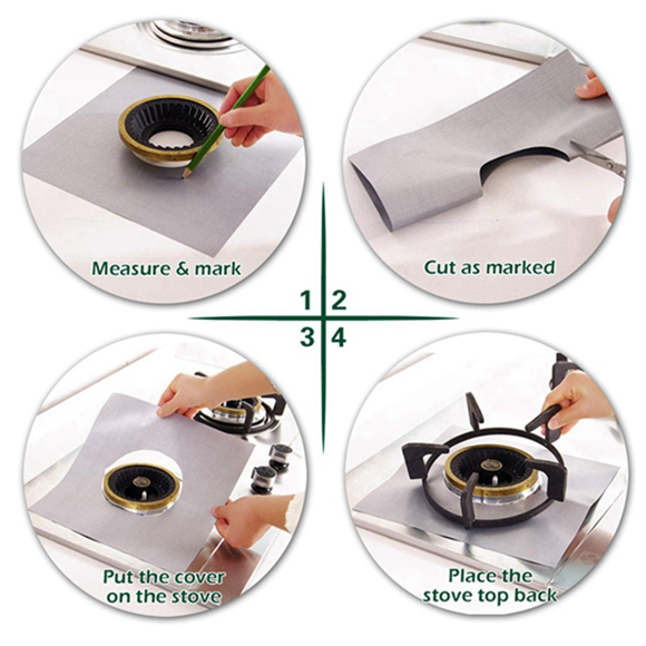 8 Pack Stove Burner Covers Triple Thickness 0.2MM, Square Stove Burner Liner Cover ,Silver Stovetop Covers