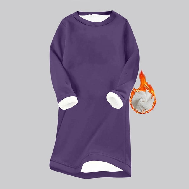 Wzzjkit Chemises à Manches Longues pour Femmes Robe d'Hiver à Manches Longues Épaisse et Chaude