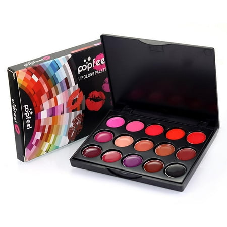 Color Gloss Lipstick - 15 Colors Long Lasting Lipstick Embellish Lip Gloss Palette Cosmetic Lip Tools HITC