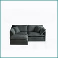 thumbnail image 6 of Modern Chenille 2-Seater L-Shaped Sectional Sofa with Ottoman for Small Living Spaces, Gray, 6 of 13