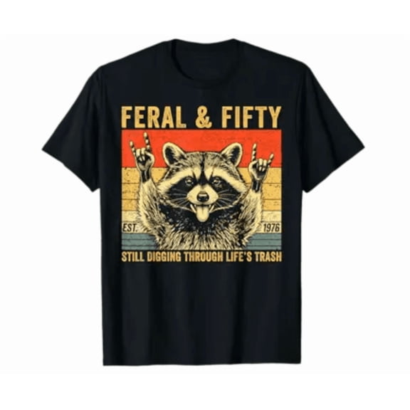 Funny 50Th Birthday Est 1976 Feral & Fifty Animal Graphic Shirt Hot Trending Shirt, Vintage Birthday Gift