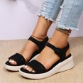 thumbnail image 4 of Vedolay Women Shoes Platform Sandals Women Wedges Platform Casual Summer High Heels Open Toe Sandals,Black 9, 4 of 5