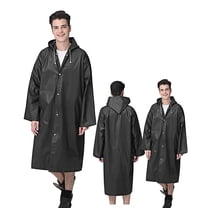 CIMAXIC Rain Poncho Adult Waterproof Black EVA for Fishing 1Pack