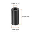 thumbnail image 3 of Uxcell Nylon 3.2mmx7mmx12mm Round Spacer for M3 Screws Black 100 Pack, 3 of 5