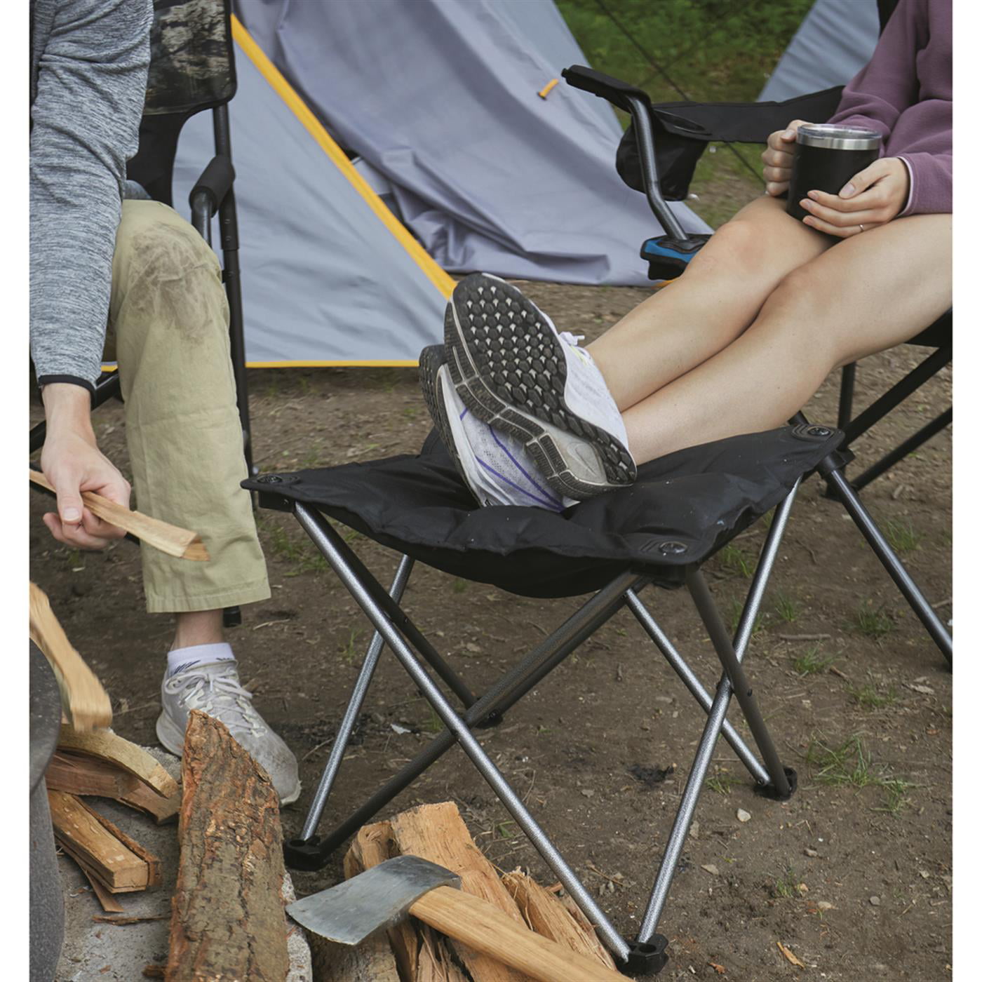 Tidoin Black Folding Camping Stool, Portable Collapsible Camp Stool, Foot  Rest Chair DHS-YDW1-208 - The Home Depot