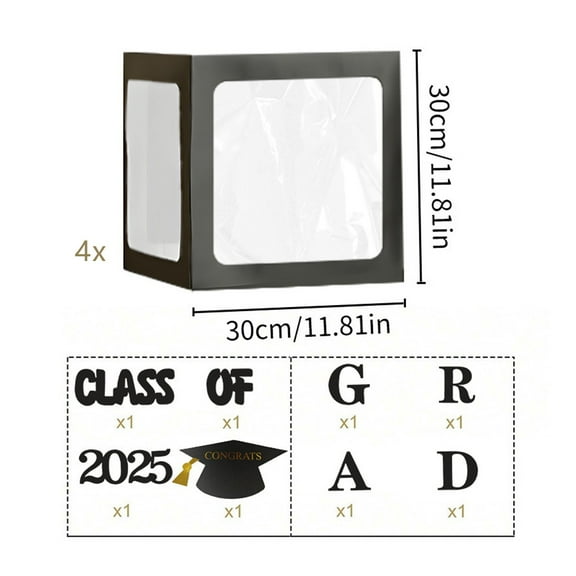 2026 Graduation Celebration Decorations Shining Photo Props Balloon Boxes With Letters Party Supplies Kit