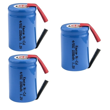 Kastar 3-Pack 4/5 Sub-C NiCD Battery W/ Tabs 1.2V 2200mAh Replacement for Remington 2B3 3BF1C 8BS3-1C 9BF21C MK1V PM 950 SM400 XLR 900 XLR 920 Other Remington XLR models Razor-3 Shaver and Trimmer