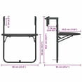 thumbnail image 4 of vidaXL Hanging Balcony Table Brown 60x64x83.5 cm Plastic Rattan Look, 4 of 5