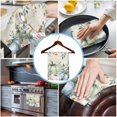 thumbnail image 3 of Green Blue Pumpkins Fall Kitchen Towels Set of 2, Water Absorbent Dish Towel, Thanksgiving Eucalyptus Leaves Flower Decorative Hand Towels - Quick Drying Cloth for Cooking Baking, 18x28 Inch, 3 of 8