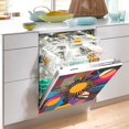 thumbnail image 2 of Yayeee Magnetic Dishwasher Cover for The Front Decoration Home Kitchen Machine Sticker Protector, Futuristic Circles, 2 of 6