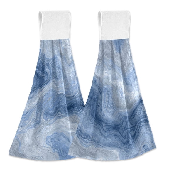 IAUYY Kitchen Hanging Towels Set of 2 100% Polyester Absorbent, Super Soft Hand Towels with Hanging Loops for Bathroom Kitchen Elegant and Graceful Backdrop Create An Elegant Backdrop