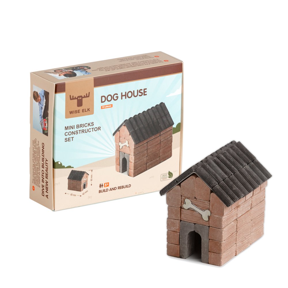 Mini bricks construction set Dog House 55 pcs. Glue included. Walmart
